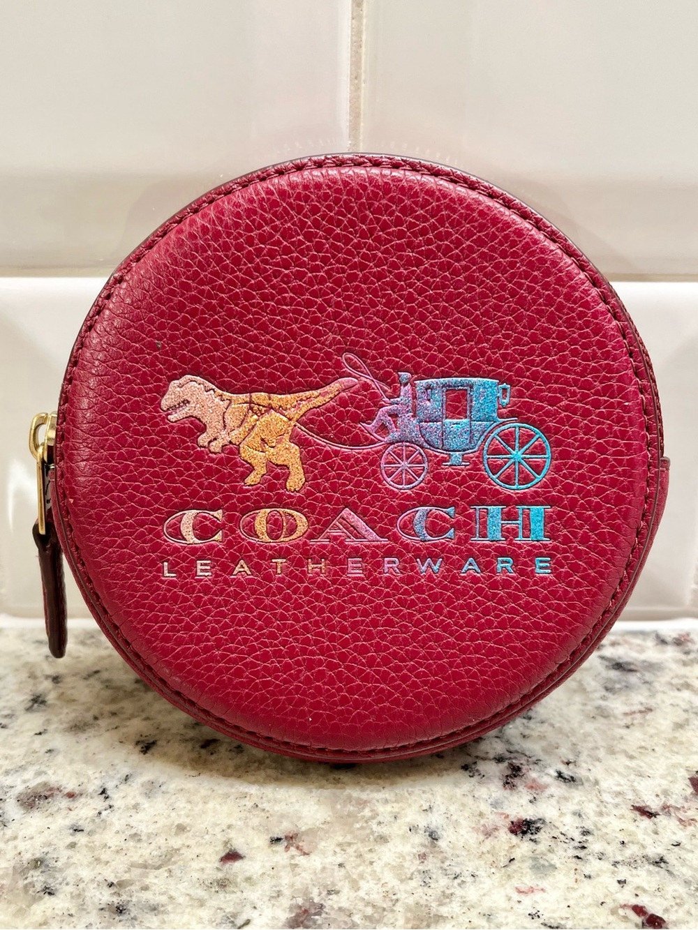 Coach Rexi & Carriage Zippered Coin Case NWOT